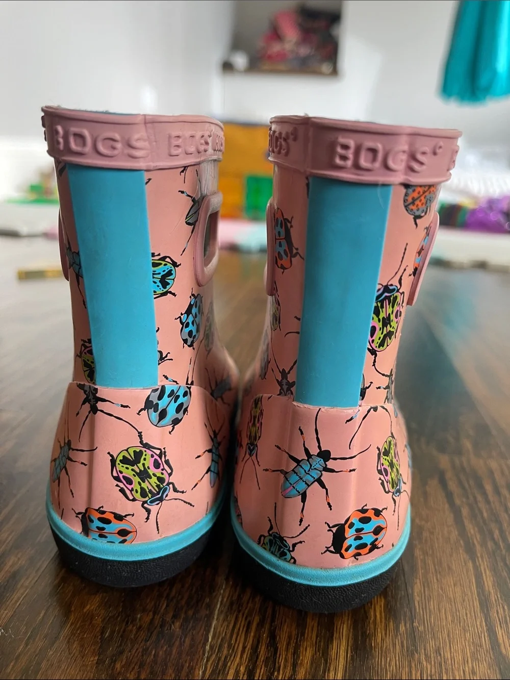 Bogs Pink Kids' Bug Print Waterproof Rain Boots